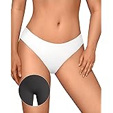 OEAK Seamless Thongs for Women Invisible Thongs No Show Thong Panty Liners Tangas Comfortable Workout G-Strings Underwear M White