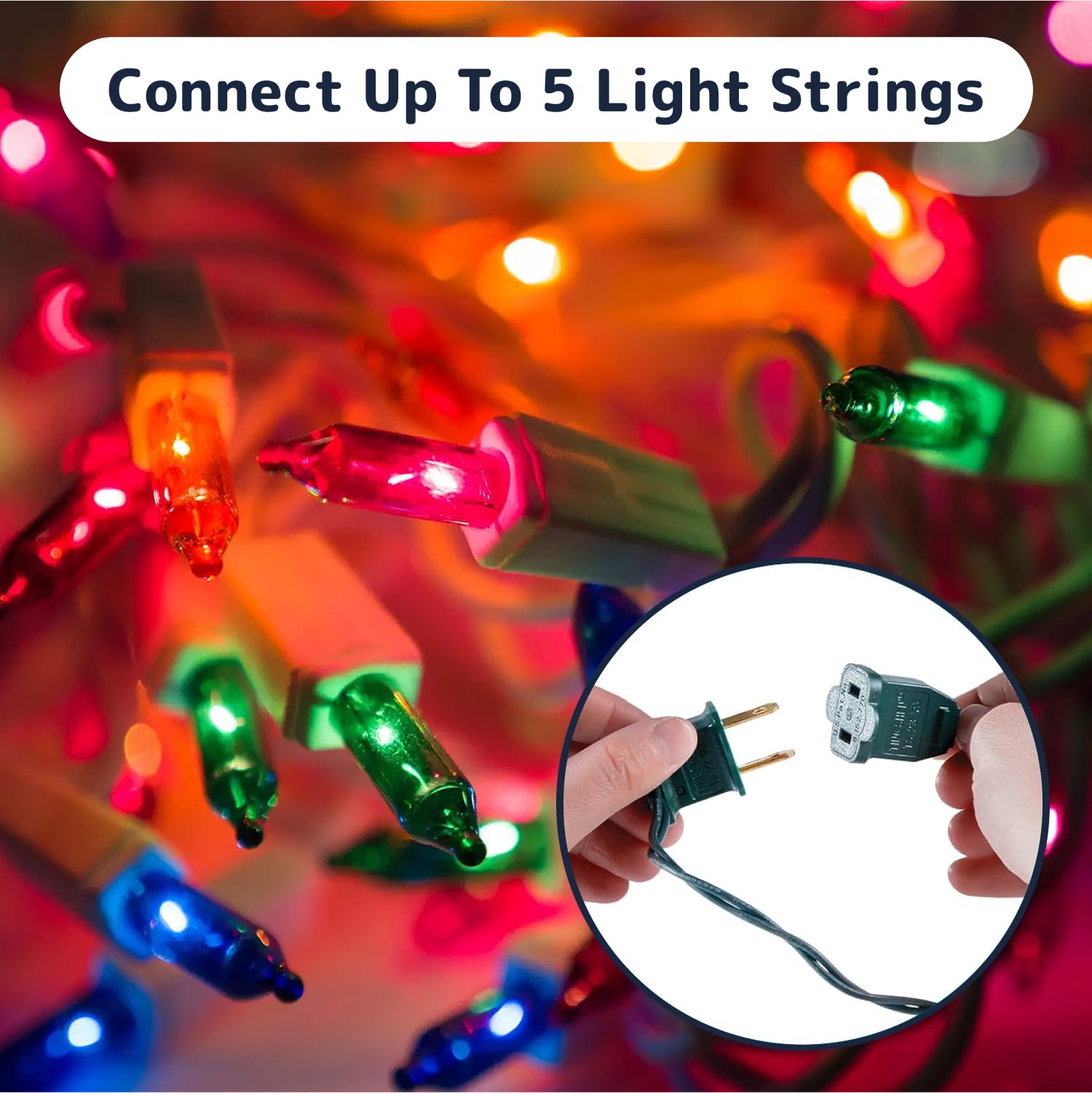PREXTEX Christmas String Lights with Green Wire - 100 Count, 20 Ft Multicolored Christmas Tree Lights for Xmas Decorations Indoor and Outdoor - Warm Fairy String, Ideal for Patios, Fences, Holidays