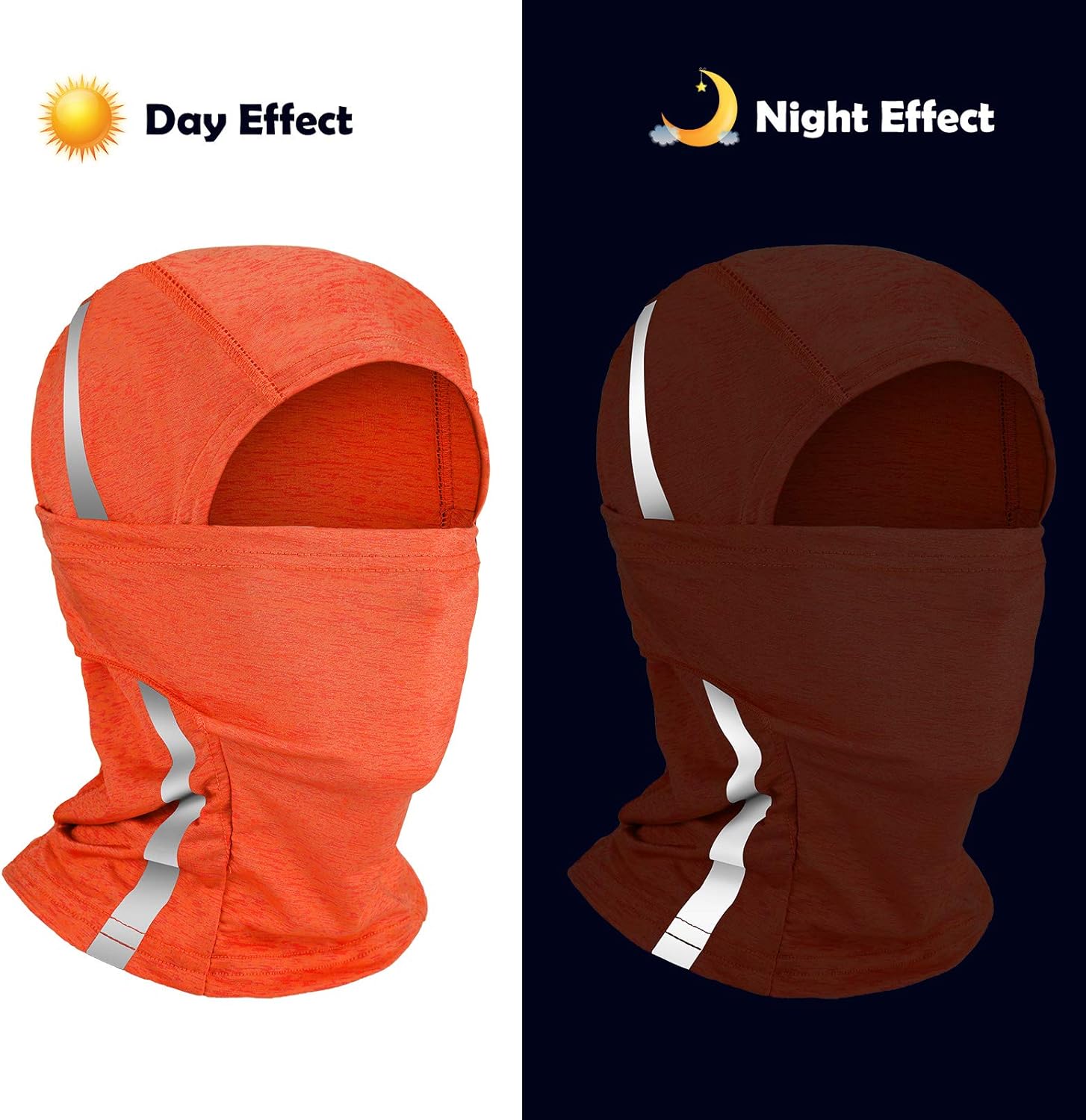 2 Pieces Reflective Full Face Cover Sun Protection Balaclava Safety Neck Gaiter (Fluorescent Orange) at  Men’s Clothing store