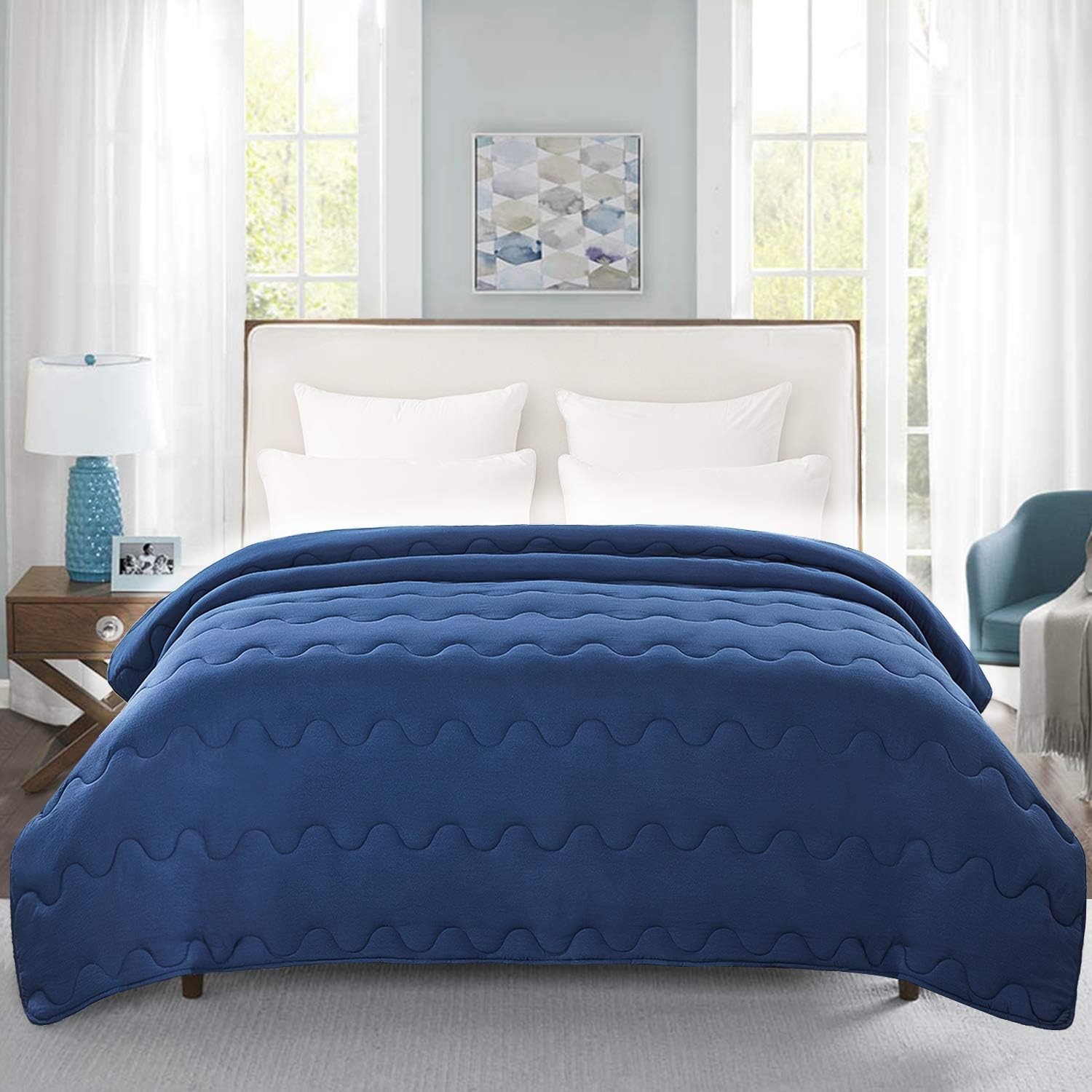 Soft Hypoallergenic Corner Tabs Blue Duvet Insert Warmth Bed Comforter