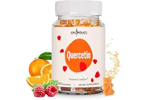 Gyumolics Quercetin 500mg Gummies for Kids, with Bromelain, Vitamin C & D3, Stinging Nettle & Licorice, Seasonal Balance & Body Defenses, Vegan, 60 Gummies