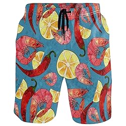 visesunny Hawaiian Lemon Shrimp Chili Pattern Men's
