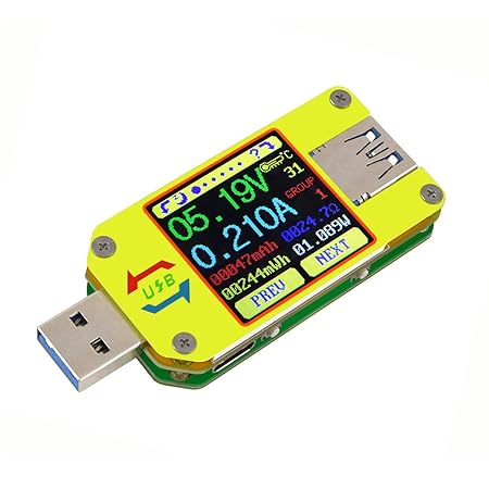 Innovateking-EU UM34 USB Multimeter Voltmeter USB Tester Spannungsprüfer Amperemeter USB-Spannung Strom USB Power Meter Ladek