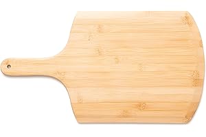 Outset Pizza Peel, Large Bamboo Pizza Paddle with Handle, 18" x 10"