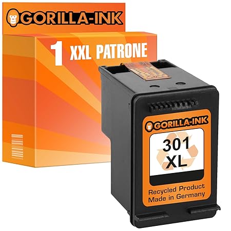 Gorilla-Ink 1 Patrone kompatibel für HP 301 XL Black | geeignet für HP Deskjet 1050A 1050S 2050A 2050S 3050A 3050S 3052A 3054