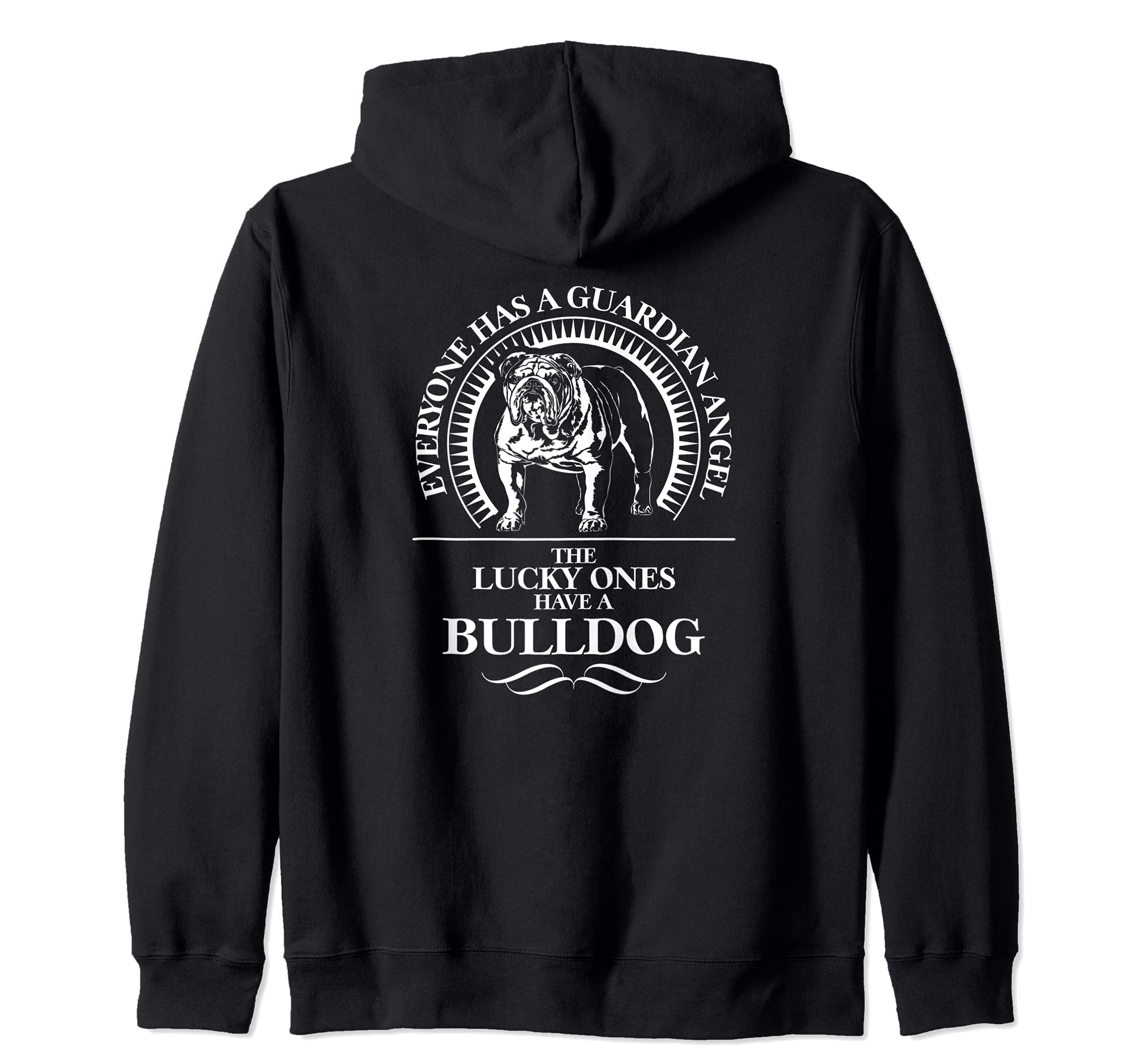 Proud English Bulldog Guardian Angel dog saying dog Zip Hoodie