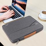 TECOOL 15.6 inch Laptop Sleeve Case with Pockets Dark Grey view 2