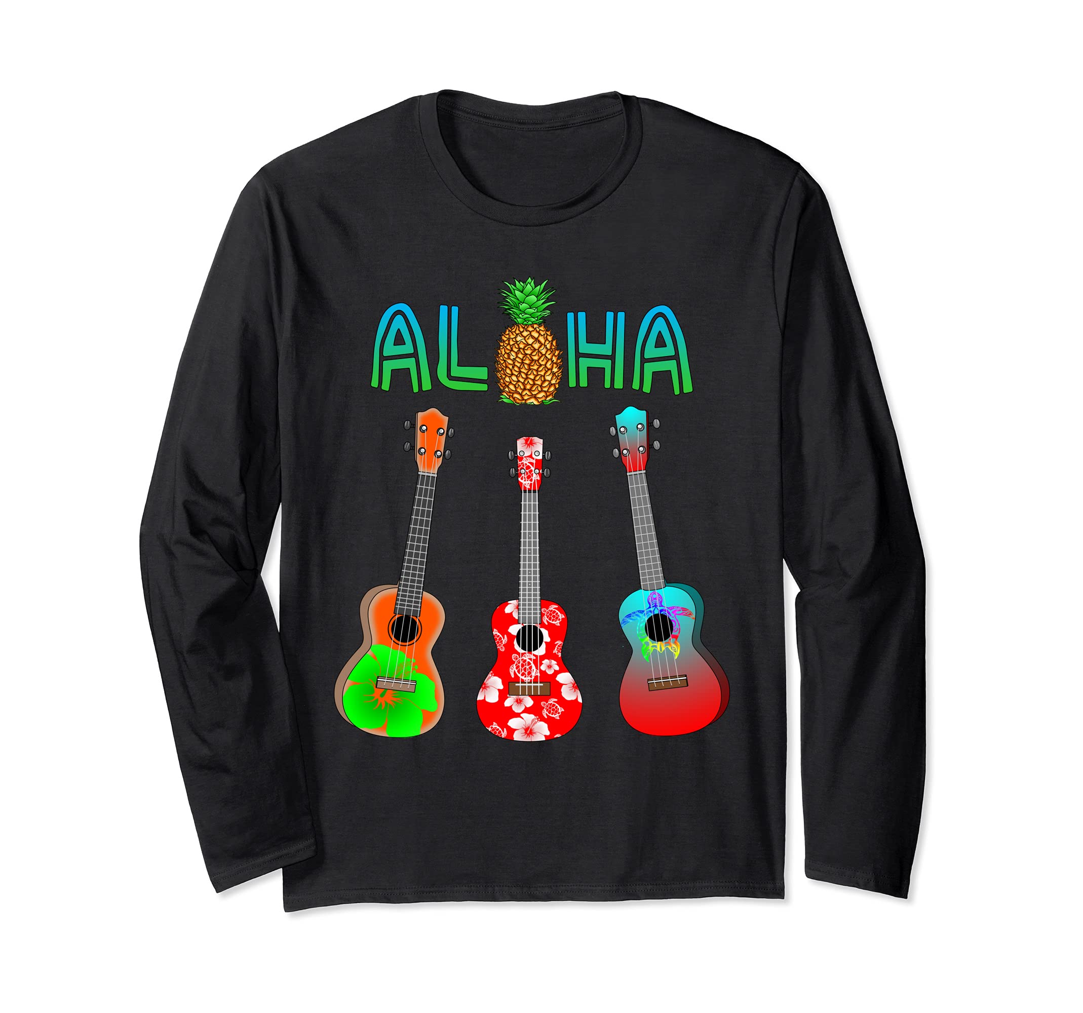 Aloha Ukulele Island Music Long Sleeve T-Shirt