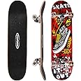 ChromeWheels 31 inch Skateboard Double Kick Skate Board Cruiser Longboard 8 Layer Maple Deck Skateboards for Kids and Beginners