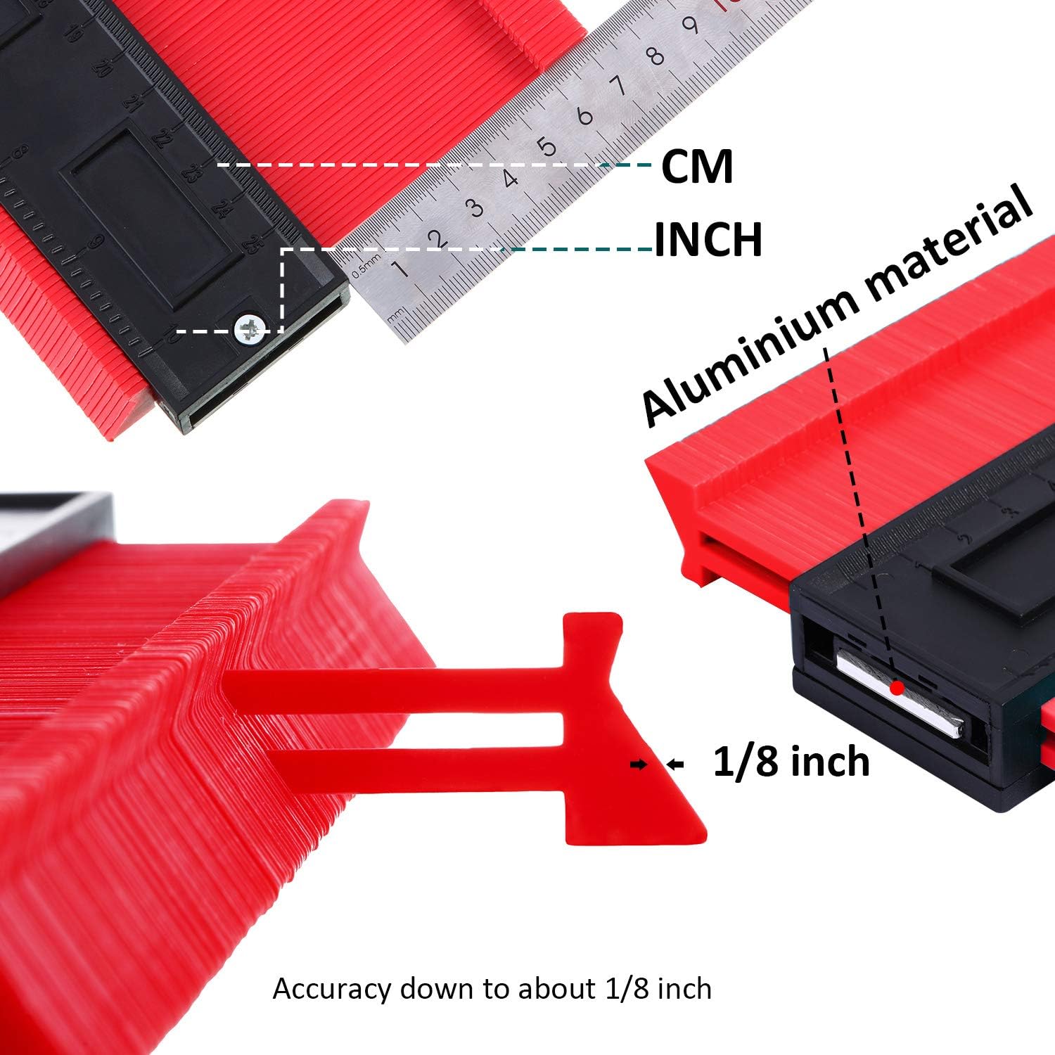 Shaping Measure Ruler Contour Gauge Duplicator 10 Inch Plastic Profile Gauge Shaping Measure ...