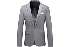 UNINUKOO Mens Suit Jacket Slim Fit Sport Coat 1 Button Notched Lapel Casual Fashion Dress Blazer for Men