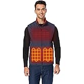 ORORO [Upgraded] Men's 4-Zone Heated Fleece Vest with Heated Collar, Lightweight Heating Vest with Battery