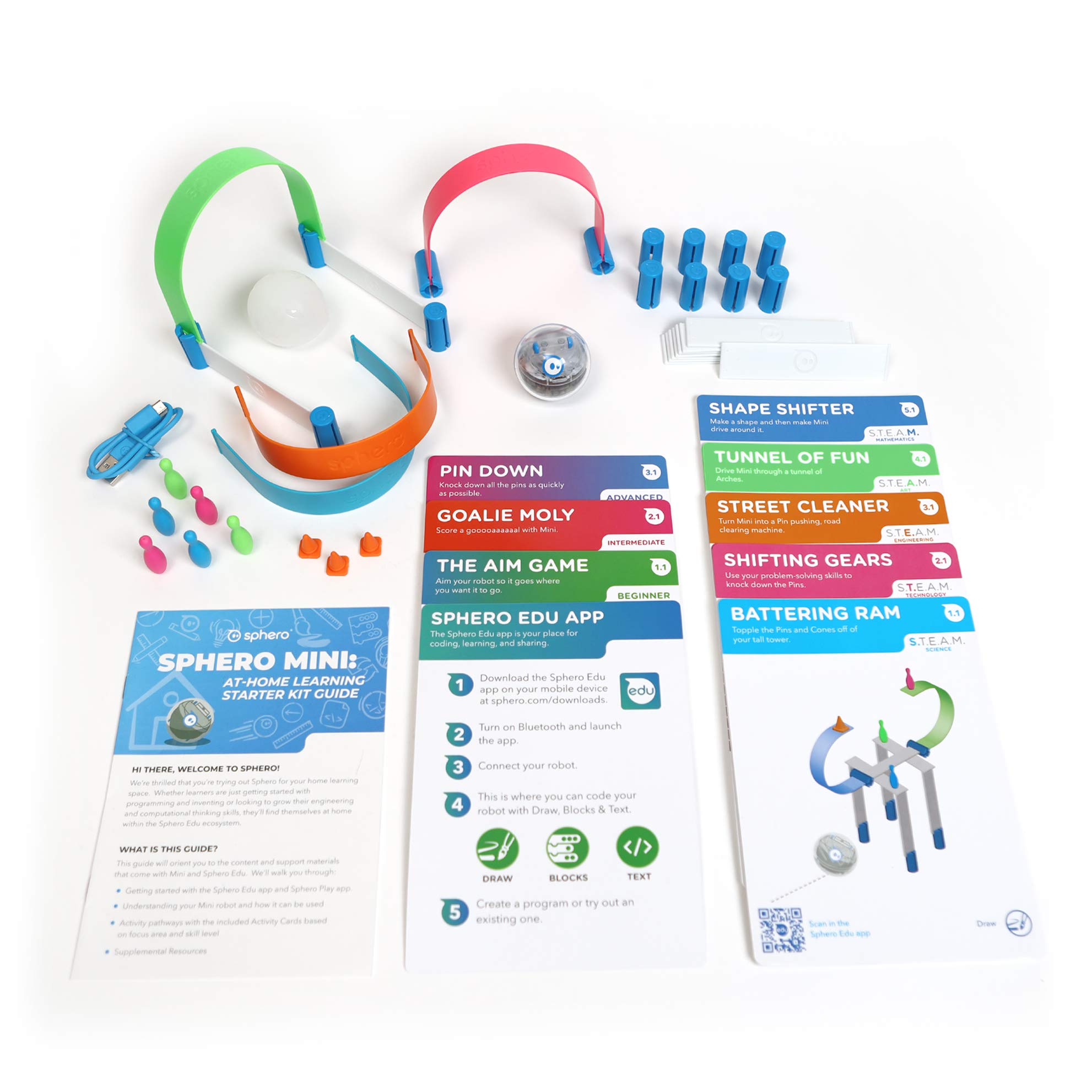 Sphero Mini at-Home Learning Starter Kit - Coding Kit for Kids - Learn Coding, Computer Science & STEAM - Ages 8 and Up