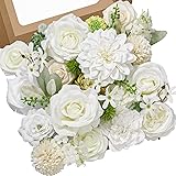 Serwalin Artificial Flowers Fake White Flowers Silk