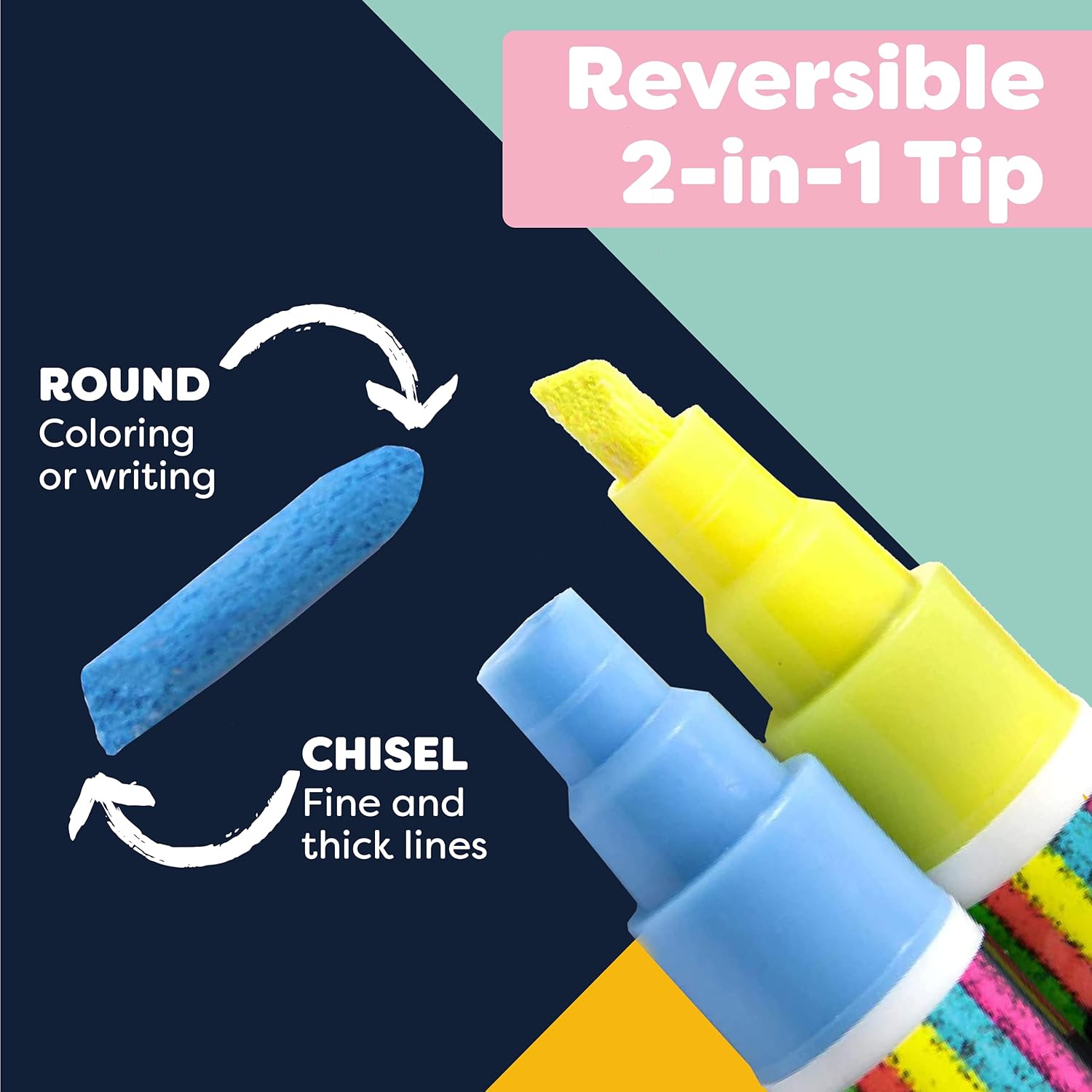 Chalk Markers by Fantastic CHALKTASTIC Best for Kids Art, Chalkboard Labels, Menu Board Bistro Boards, 8 Glass Window Markers, non-toxic Erasable Liquid Pens Chisel or Fine Tip, Neon Colors plus White : Office Products