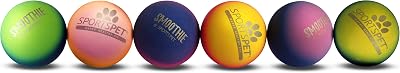 SPORTSPET High Bounce Natural Rubber Dog Balls 60mm 6 Pack Smoothie