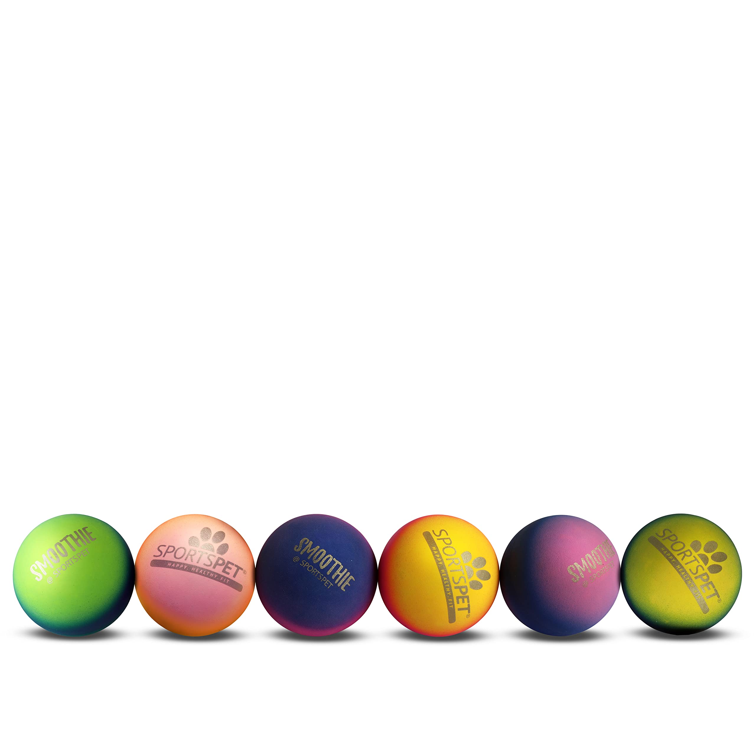 SPORTSPET High Bounce Natural Rubber Dog Balls (6 Pack High Bounce Smoothie) (60mm) — image 1
