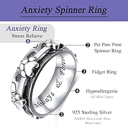 Ladytree Pet Paw Anxiety Relieve Spinner Rings