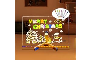 GENERIC 2025 New LED Note Board with Colors, Light Up Acrylic Message Board Light Up Dry Erase Board with Adjustable Stand and 7 Colors Pen, LED Illuminated Drawing Board for Office School Home (30 * 20cm)