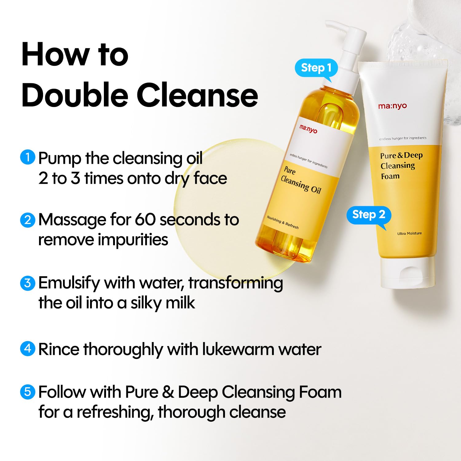 ma:nyo Pure Cleansing Oil, Natural Oil Cleanser for Face, Makeup Blackhead Remover, Korean Skin Care, 6.76 fl oz (200ml)