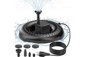 POPOSOAP Bird Bath Heater with Fountain Pump, 70W Heated Bird Bath Deicer with Thermostatic Control, 10Ft Weather-Resistant Cord, Outdoor Winter Birdbath Heater & Poultry Water Warmer