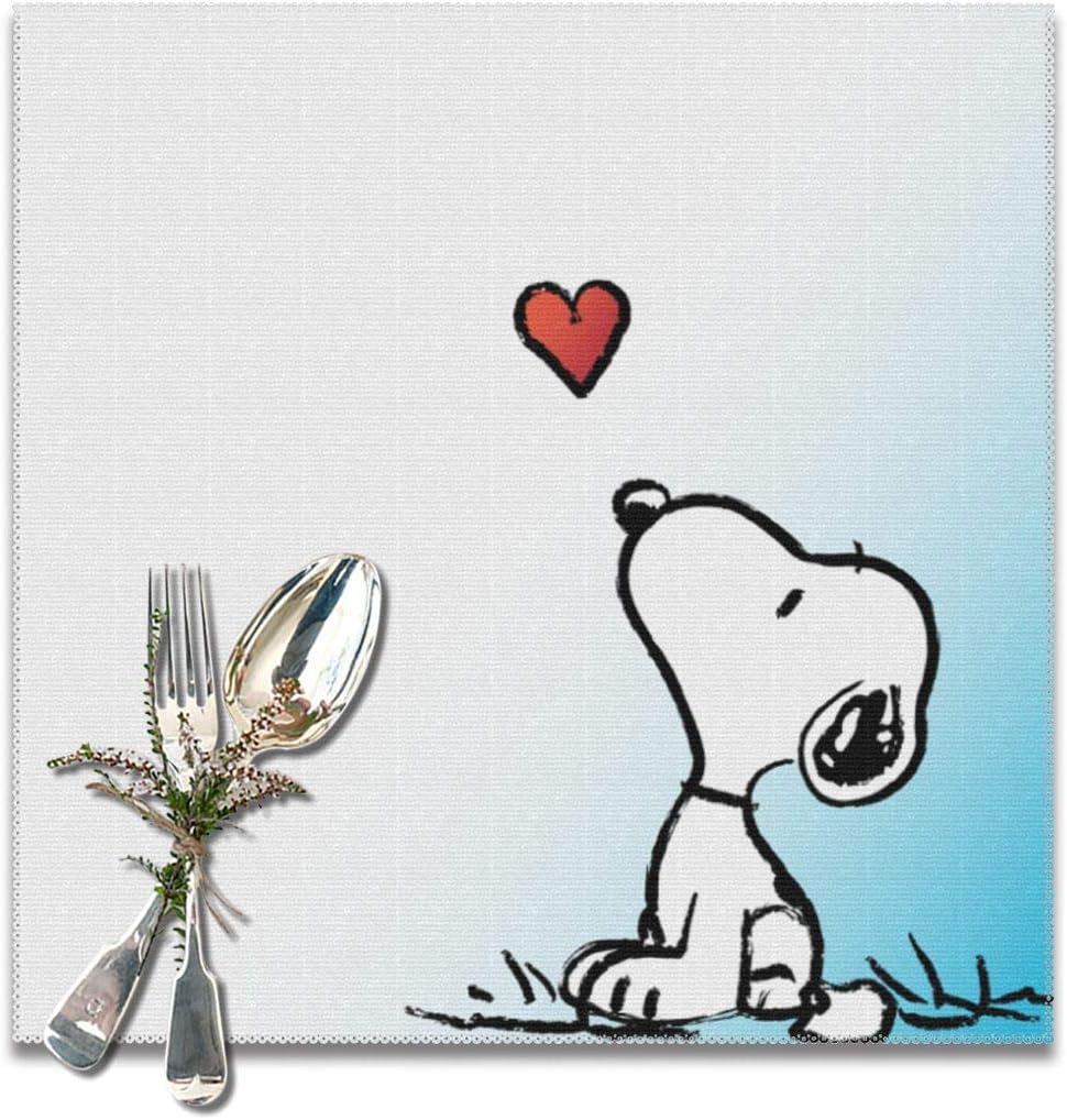 Amazon スヌーピーは愛の壁紙を掲げています ランチョンマット 食卓飾り 断熱 滑り止め おしゃれ かわいい 高級感 お手入れ簡単 コーヒーマット 家庭レストラン用 6枚セット プレースマット 30 30cm ランチョンマット オンライン通販