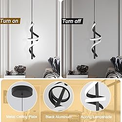 Vloitgol Spiral Led Pendant Light Fixtures, 5500K