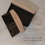 ENA Living Mini Dustpan and Brush Set Beech Wood Steel Horsehair view 3