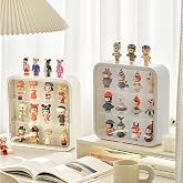APACALI Display Case for Figures, 12x12x3 Inch Clear Display Case Desktop Organizer Shelf Milky White Wall Mounted Storage Box for Collectibles