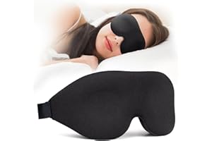 NEWVANGA Sleep Mask for Back and Side Sleeper, Block Out Light, Luxury Sleeping Eye Mask of 3D Night Blindfold, Zero Pressure Breathable Travel Eye Cover Black