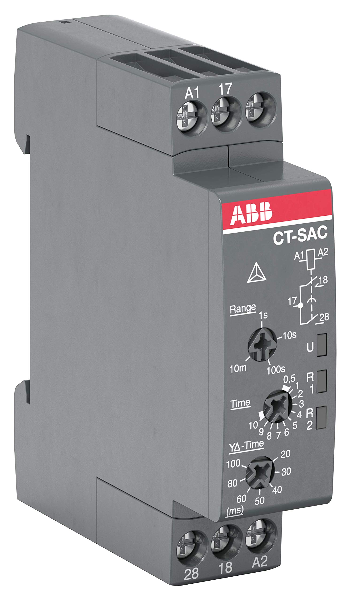 ABB CT-SAC.22 Time Relay, Star-Delta 2n/o, 24-48V DC/24-240V AC (ABB1SVR508210R0100)
