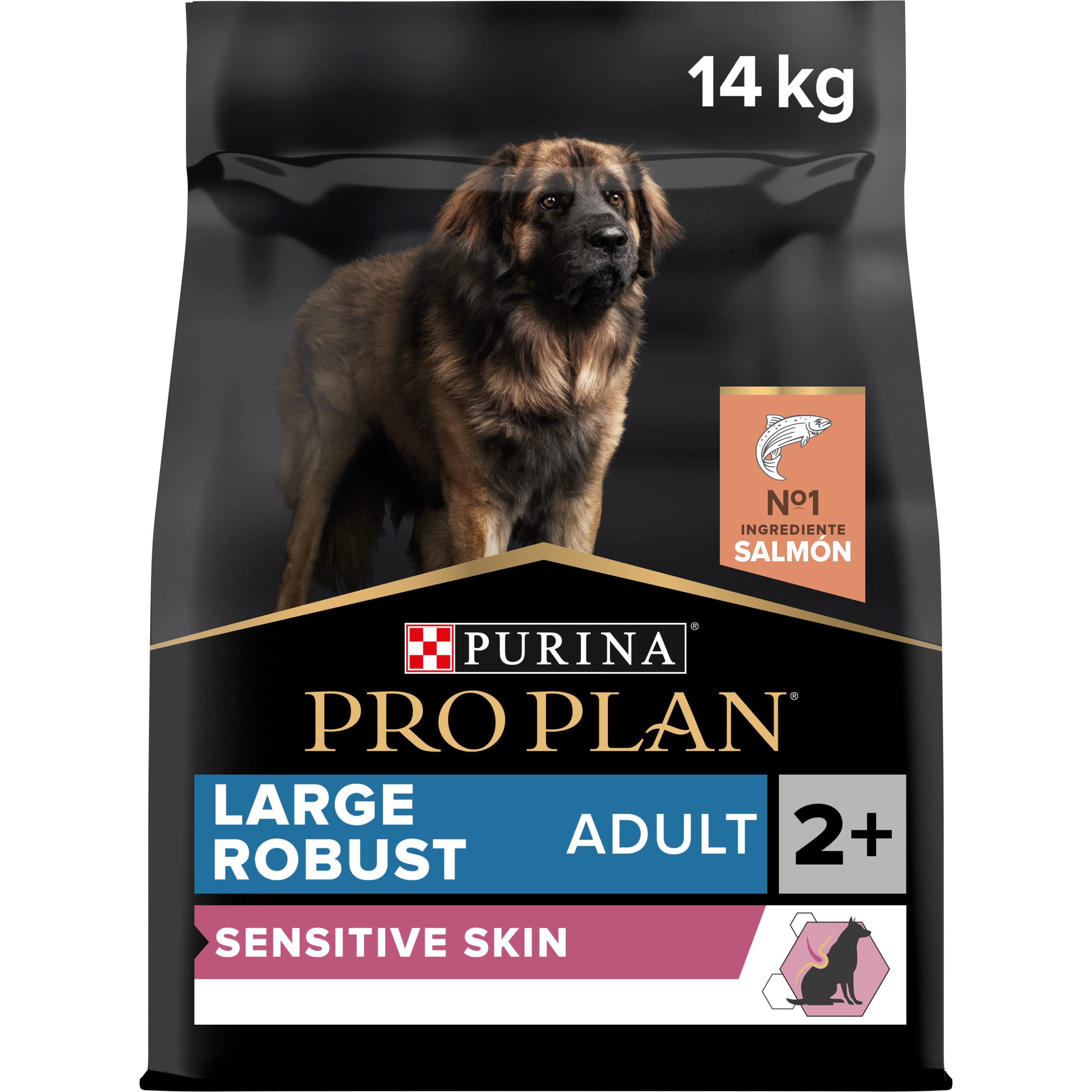 PURINA PRO PLAN, Sensitive Skin, Large Robust Adult 2+, Dry Dog Food, Salmon, 1 x 14kg, Pack