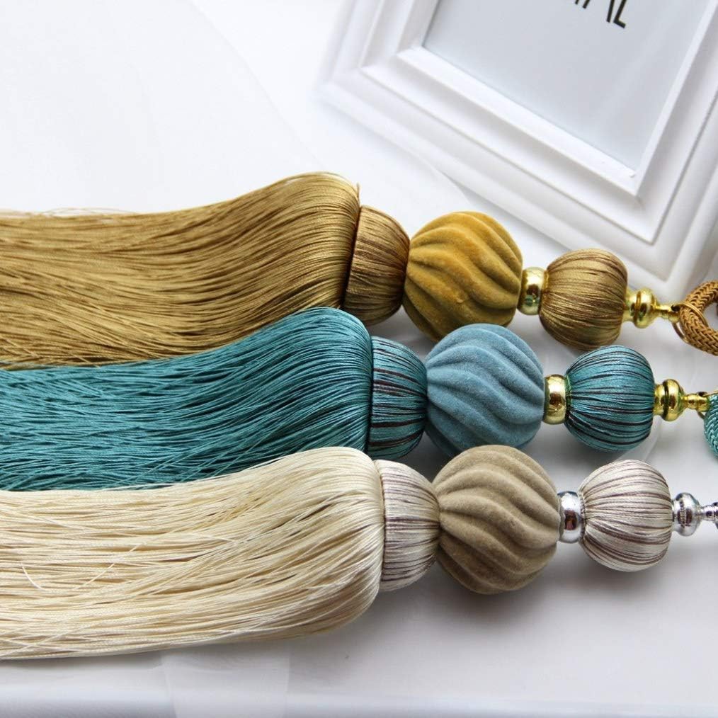 LVYING Curtain Tiebacks,2PCS Curtain Tassel Weave Buckle Fasteners Ties Backs Curtains Croquet Textile Home Decoration