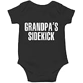 AW Fashions Grandpa's Sidekick Baby Bodysuit Cute Newborn Outfit Funny Boy Girl Grandparent Infant Clothes