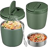 wiwens 40oz Insulated Lunch Containers for Adults Soup Thermo for Hot Food Jar Wide Mouth Leak Proof Vacuum Stainless Steel Thermal Bento Box with Buckle Lid and Spoon