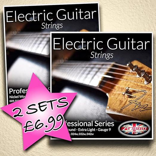 Adagio Pro Electric Guitar Strings 2 Packs Of Gauge 9 Amazon.co.uk