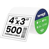 4x3 Thermal Labels for Shipping, Mailing & Multipurpose Label Stickers – 500 Labels/Roll Perforated – Compatible with Rollo,Zebra,iDPRT,Munbyn – Strong Adhesive,BPA-Free,Commercial Grade by Termiroll