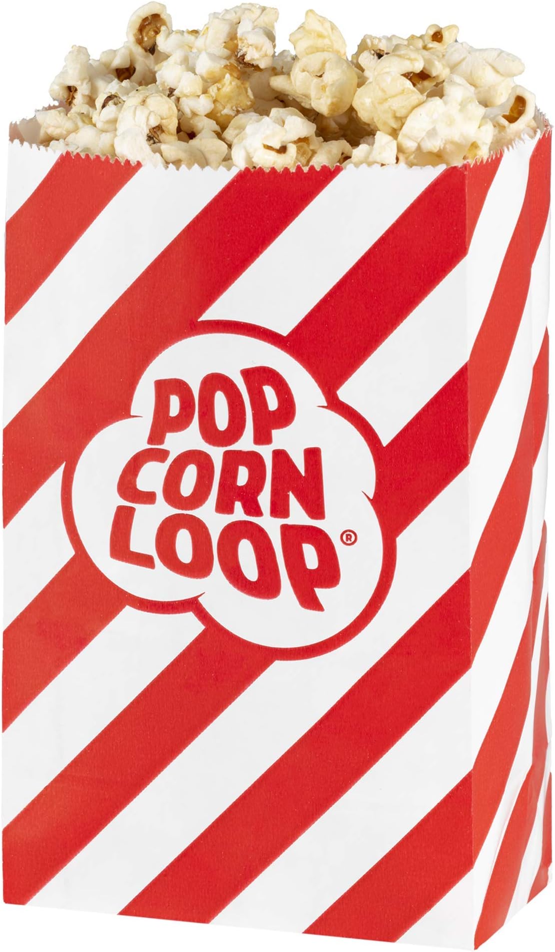 The Original Popcornloop Popcorn Bags 10x10 Packs. A total of 100 pieces. Made of paper. Home cinema experience