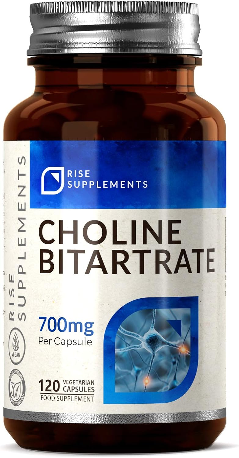 Choline Bitartrate 700mg [High Strength], 120 Vegan Capsules Fatty