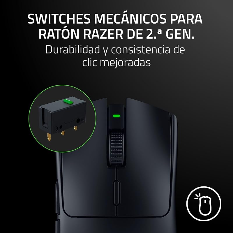 Razer viper v3 hyperspeed ​​​​wireless esports mouse (sensor óptico focus pro 30k, até 280 horas de vida útil da bateria, interruptores mecânicos de mouse gen-2, pesquisa real de 4000 hz) preto