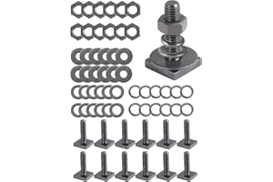 MOROINRIZ T Slot Bolts for Roof Rack Cross Bars, Platform, Cargo Basket, Stainless Square T Track Bolt Adapter to Secure Bike/Ski/Kayak Rack, Solar Panel, Awning, 4mm Thick