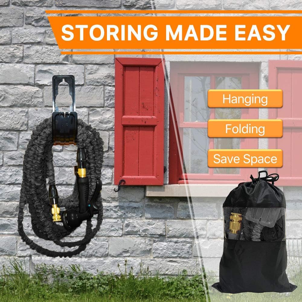 Liwison Expandable Garden Hose Pipe Upgrade 3-Layer Latex CoreFlexible Water Hose No Kink Anti-Leakage Gardening Hose For Patio,Lawn,Garden (Black 100FT) - Image 3