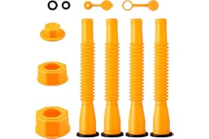 Pinkaty Gas Can Spout Replacement, Anti-Spill Gas Can Nozzle Replacement for 1/2/5/10 Gallon Cans, Flexible Gas Can Spout,Gas Can Vent Caps,Spout Cover,Base Caps,HDPE Material,Fits Most Cans 4 Pack