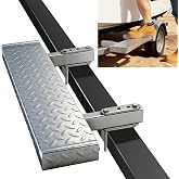 Otoolling 6" &times; 30" Boat Trailer Step with Nonslip Surface Galvanized Steel Heavy Duty Boat Trailer Steps for The Tongue Fits for 4" &times; 3" Frame