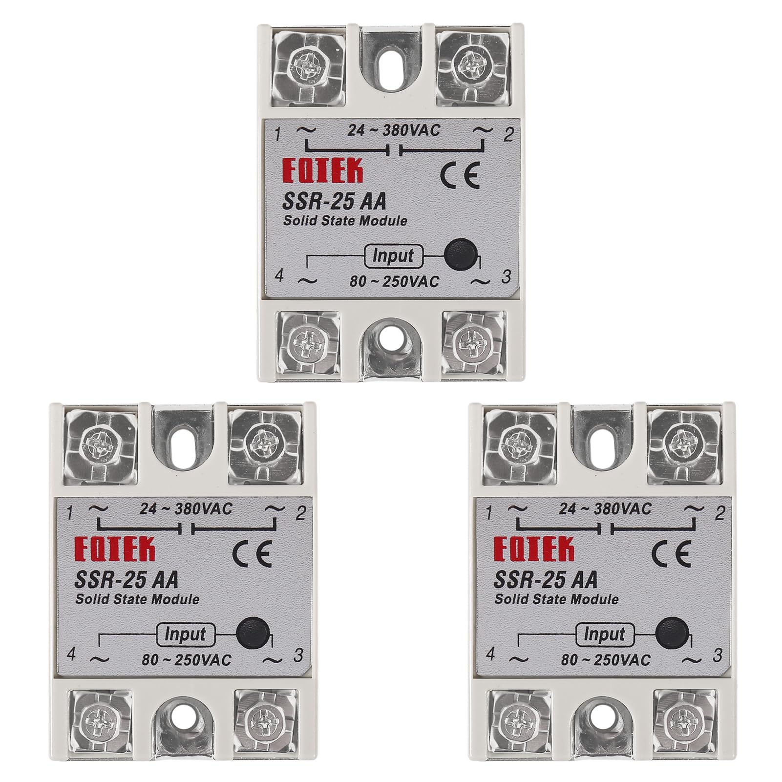 Coliao 3pcs SSR-25AA Solid State Relay AC to AC