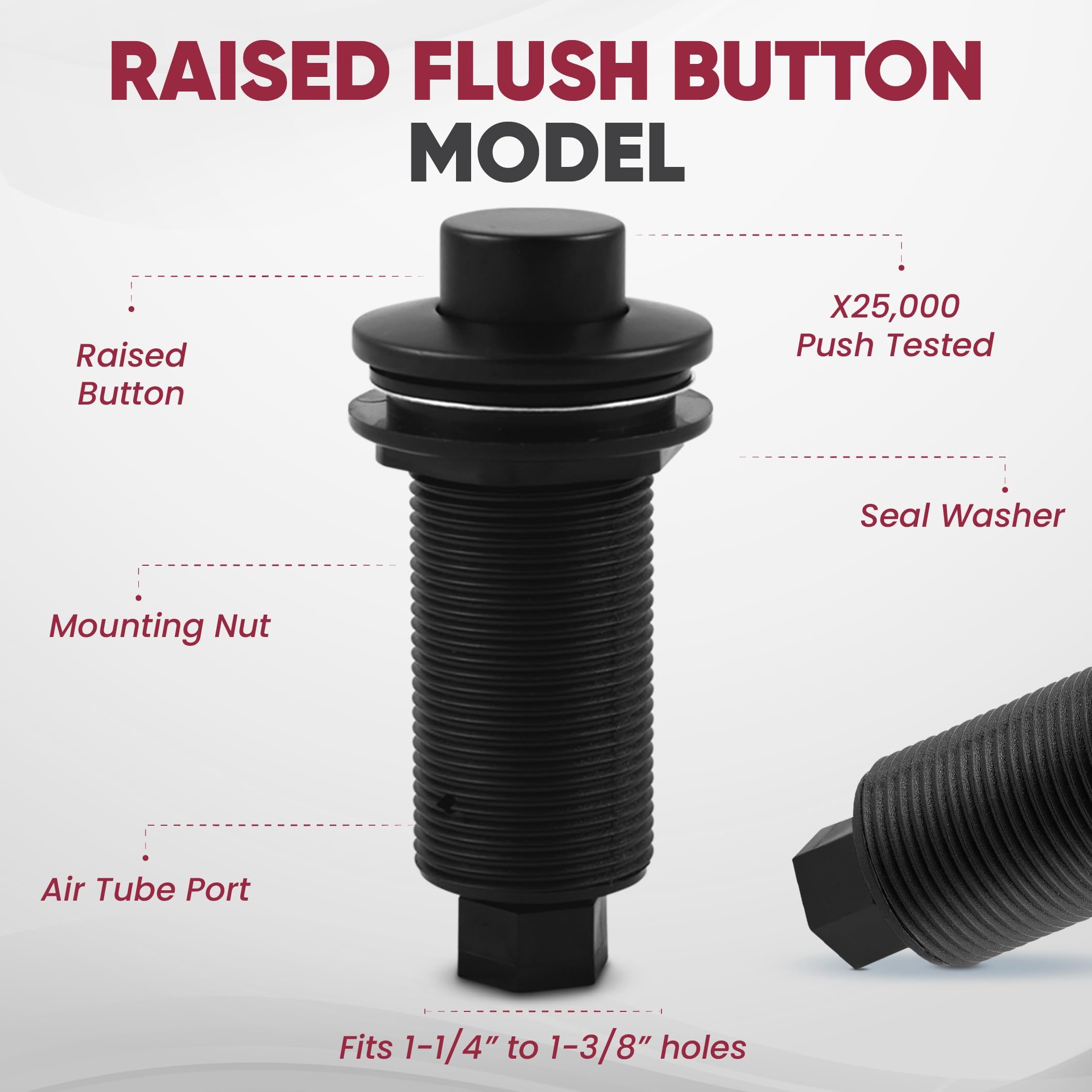 Westbrass ASB-2RB3-20 Sink Top Waste Disposal Air Switch and Dual Outlet Control Box, Raised Button, Stainless Steel