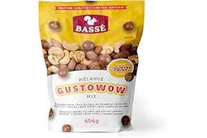 Bassé Coffee Crisp Gustowow Mix 454g Caramel Cappuccino Popcorn with Almonds Cashews and Coffee Crisp Pops