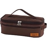 Zornaveli Camping Cookware Storage Bag, Waterproof Oxford Cloth Camping Kitchen Organizer with Side Mesh Pockets, Double Handle for Camping, BBQ, Picnic, Travel 13x5.1x4.9inch