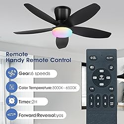 Surtime Flush Mount RGB Ceiling Fans with Lights-36