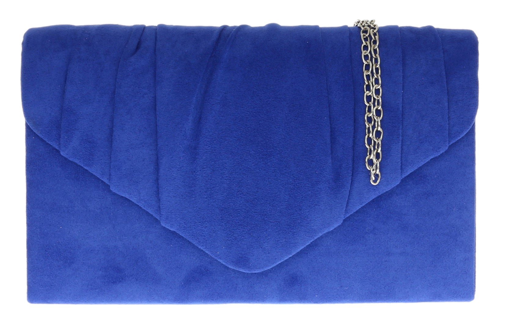Girly Handbags Womens Faux Suede Clutch Bag Pleated Design Evening Party Royal Blue
